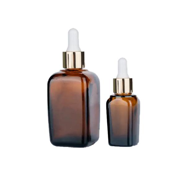 40ml Transparent Cosmetic Dropper Bottles Brown Glass Dropper Bottles Customized