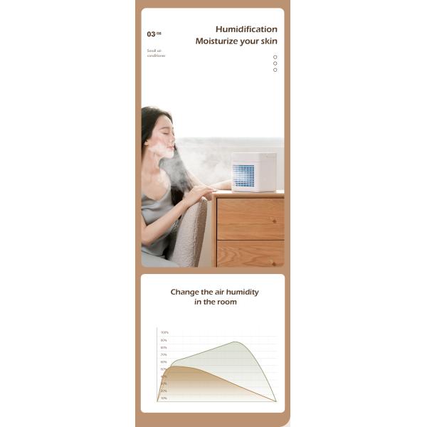 Mini Usb 310ml Water Evaporative Rechargeable Air Cooler Fan DC5V