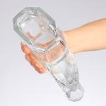 Clear Glass Vodka Brandy Whiskey Bottle with Unique Shape 500ml 750ml Customized