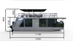 11.5m Length Floating Boat Hotel Aluminum Boathouse For 16 Passenger