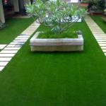 Green Brown Mixed Artificial Floor Grass For Home Villa
