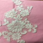 Ivory Venise Cord Lace Applique for Bridal Gown Wedding Dress decor,one pair