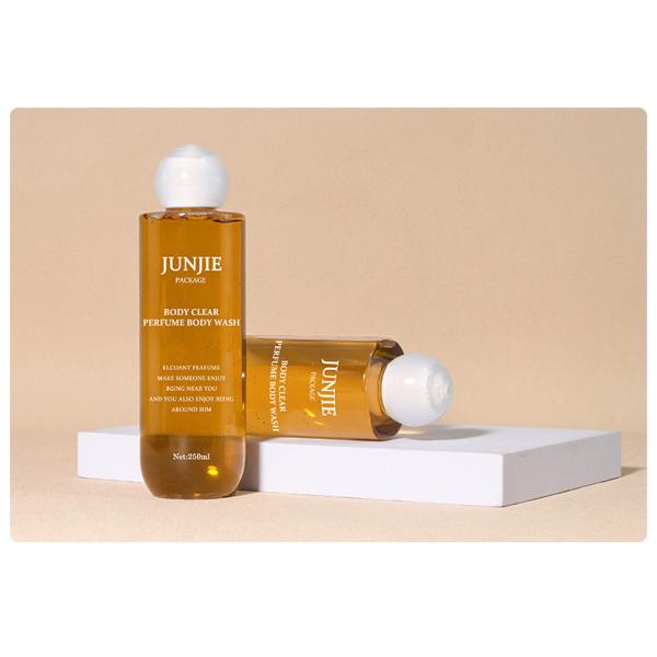 High-End Plastic Body Wash Bottle Cylinder Flat-Shoulder Toner Bottle for Body Lotion Shampoo Lotion 200ml 250ml