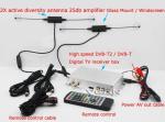 Car DVB-T2 USB HDMI HDTV tuner 2 active antenna high speed