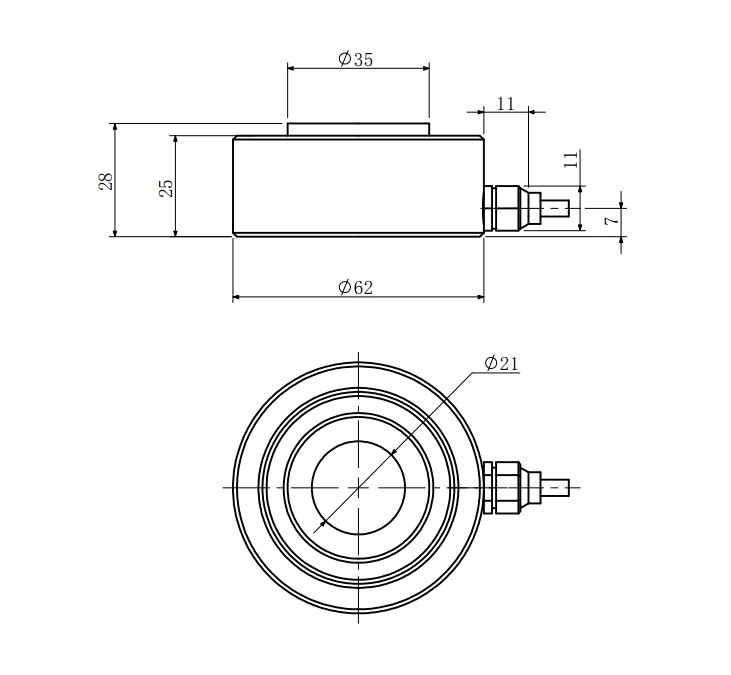 3-3t Waterproof Force Sensor 0.2kg Ring Load Cell Press Pressure Testing