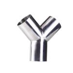1/8"--4" Silver WZ DN50 SS304 316L Stainless Steel Sanitary Y type Tee Pipe