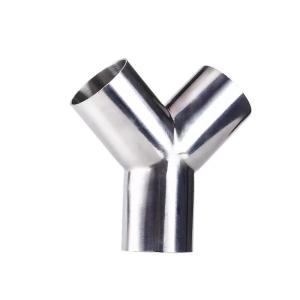 Wholesale 1/8&quot;--4&quot; Silver WZ DN50 SS304 316L Stainless Steel Sanitary Y type Tee Pipe Adapter from china suppliers