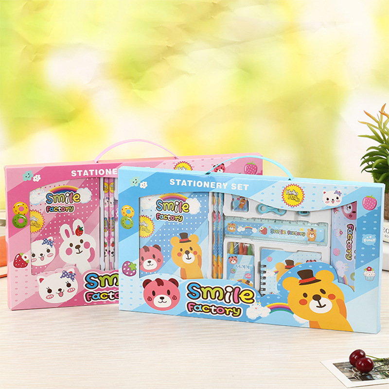 Children School Supplies Christmas Cartoon Eraser Pencil Set with Red Wood Pencils