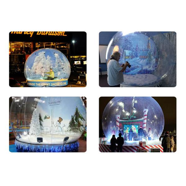 Hot Air Welding Large Inflatable Snow Globe / Custom Christmas Ornaments