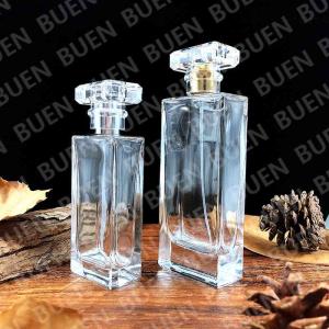 Wholesale Personalised Glass Perfume Spray Bottle Rectangle Luxury Portable Perfume Bottle from china suppliers