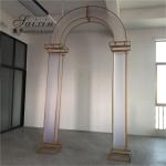 Event Decoration Curtain Backdrop Engagement White Membrane Gold Arch Door Frame