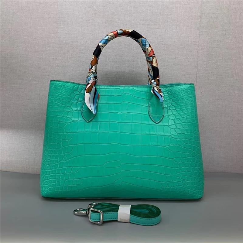 Authentic Crocodile Belly Skin Women Totes Purse Female Handbag Genuine Alligator Leather OL Lady Large Shoulder Bag