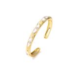 Unisex Vintage Evil Eye Ring Adjustable Enamel Gold Plated Brass Ring