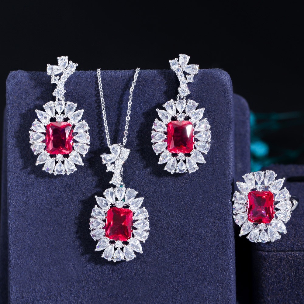 Fashion Women Wedding Necklaces Sets Vintage Collar Rhinestone Crystal Choker Necklaces & Pendants Jewelry Set