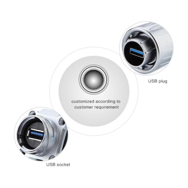 CNLINKO IP68 Waterproof DH24 USB Cable Extension Usb Port Front Panel Mount Connector