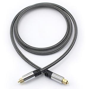 Wholesale Digital Optical Audio Toslink Braid Cable OD5.0 Plated Silver Aluminum Shell For Amplifier Soundbar 1.5M 3M 5M from china suppliers