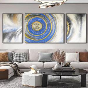 Wholesale 3 Pieces Modern Textured Canvas Oil Painting for Home Decor Abstract Whirlpool Decoration Painting Support Base Canvas from china suppliers