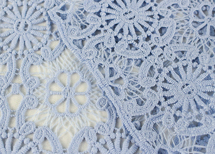 Guipure Dying Lace Fabric With Floral Water Soluble Lace Design For Dress Factory