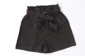 Wholesale Bandage Design Ladies Summer Black Shorts 92% Viscose 8% Polyester from china suppliers