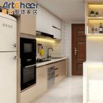 Customized Wood Veneer Kitchen Cabinet Furniture with Island Durable and Modern