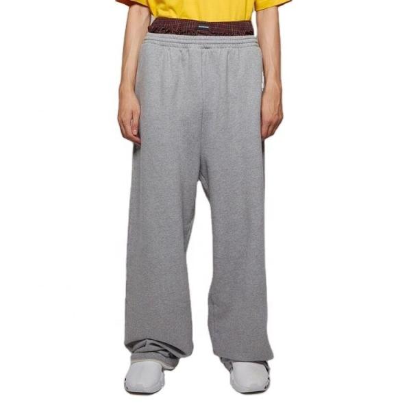 Custom Double Waist Wide Leg Men's Sweatpants in High Street Style with Fleece