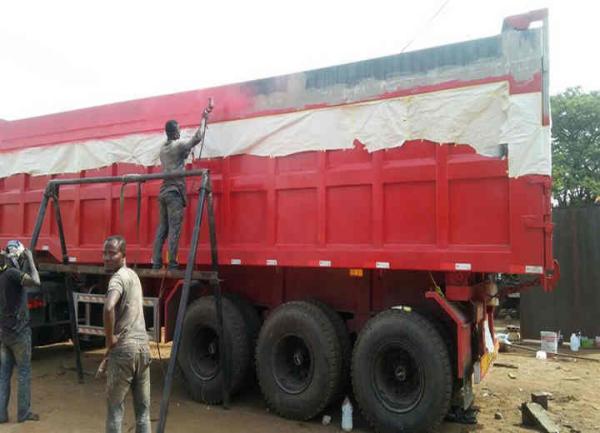 45m3 bulk heavy duty tipper trailer , 5 axle dumper trailer with 13R22.5 Tyre,