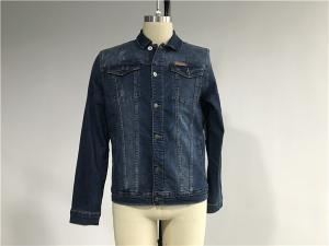 Wholesale UZZI Mens Denim Jacket And Jeans Button Through Stretch Denim Trucker Jacket from china suppliers