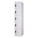 H1850mm Employee Metal Lockers 5 Door Locker Cabinet Cyber Lock Plastic Handles
