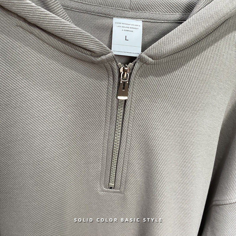 300g-700g Cotton Unisex Mens Streetwear Oversized Puff Print Half Zip Up Hoodies 3xl 4xl 5xl