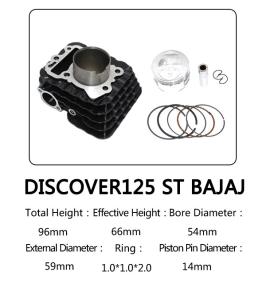 Wholesale Discover125 ST BAJAJ Cylinder Kit Black Color With 54mm Bore Diameter from china suppliers