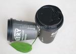 Food Grade Black Coffee Paper Cups , Disposable To Go Coffee Cups Insulated