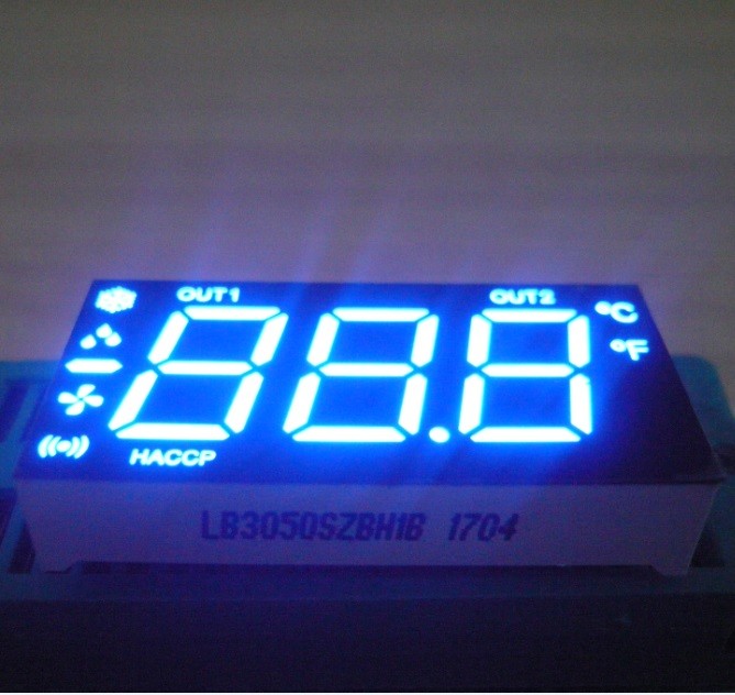 Multiplexed Triple Digit Seven Segment LED Display Ultra White For Heating / Cooling Control