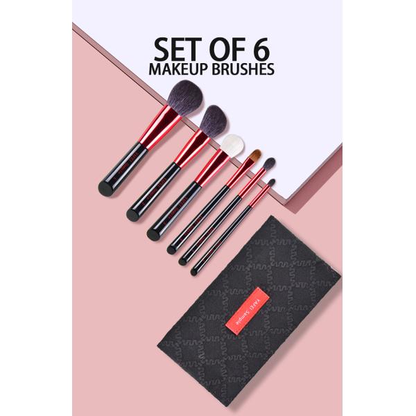 291A00706 6pcs Wooden Handle Makeup Brush Set OEM ODM Professional Brush Set