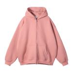 Autumn Winter Suede 350G Double Head Zipper Hoodie Cardigan Zip Neck Collar