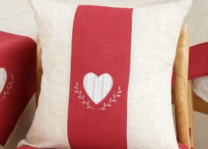 Wholesale Custom Embroidered Decorative Throw Pillow Covers 100% Linen Heart Pattern from china suppliers
