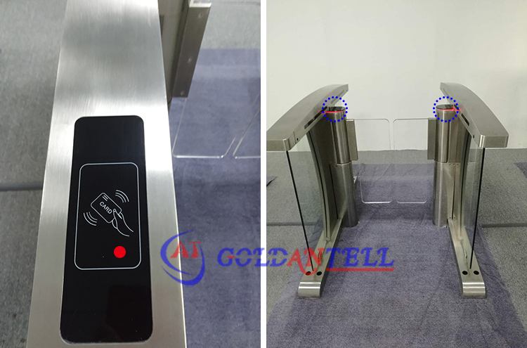 China high speed lane gate rfid swing barrier Half Height Turnstiles for pedestrian input access