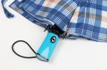 21 inch tartan auto open close umbrella with blue plastic handle