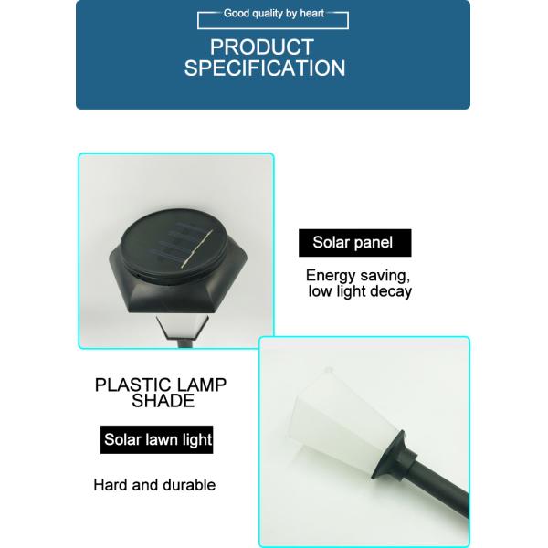 2- Solar Powered Garden Light for Courtyard Dynamic Simulation LED Landscape Lighting