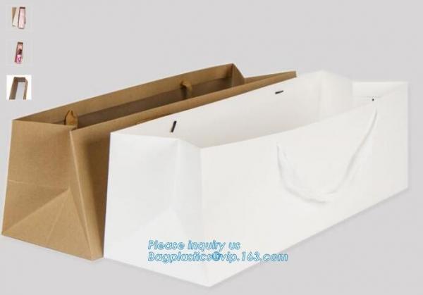 Unique flat bottom color high class paper carrier die cut handle paper flower bag,kraft flower paper bag customized flow