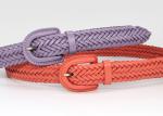 3cm Braiding Womens Genuine Leather Belt Cowhide Full Grain Purple