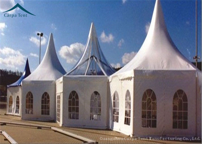 White Outdoor Party Pagoda Tents PVC Roof Canopy Wedding Tent Water Proof 6m * 6m
