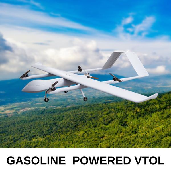 6/12/24 Hours Oil Electric Hybrid VTOL Fixed Wing Security UAV With Thermal
