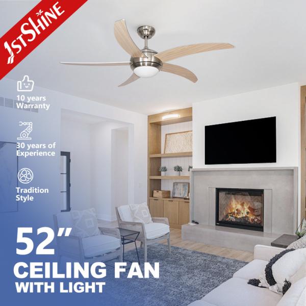 DC Motor 5 MDF Blades 6 Speed Remote Control 220 Volt Ceiling Fan with Lights