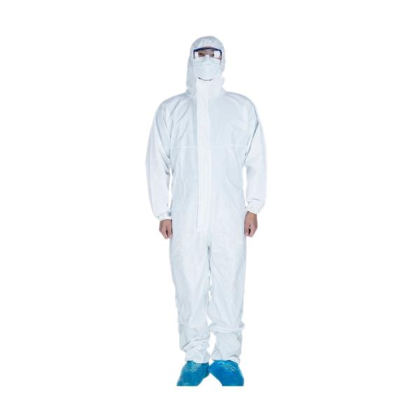 White SF Microporous Type 5 6 Disposable Coveralls Waterproof For Automotive