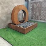 INTERTEK Certified Garden Decoration Corten Steel Water Feature 1200*400*1200mm