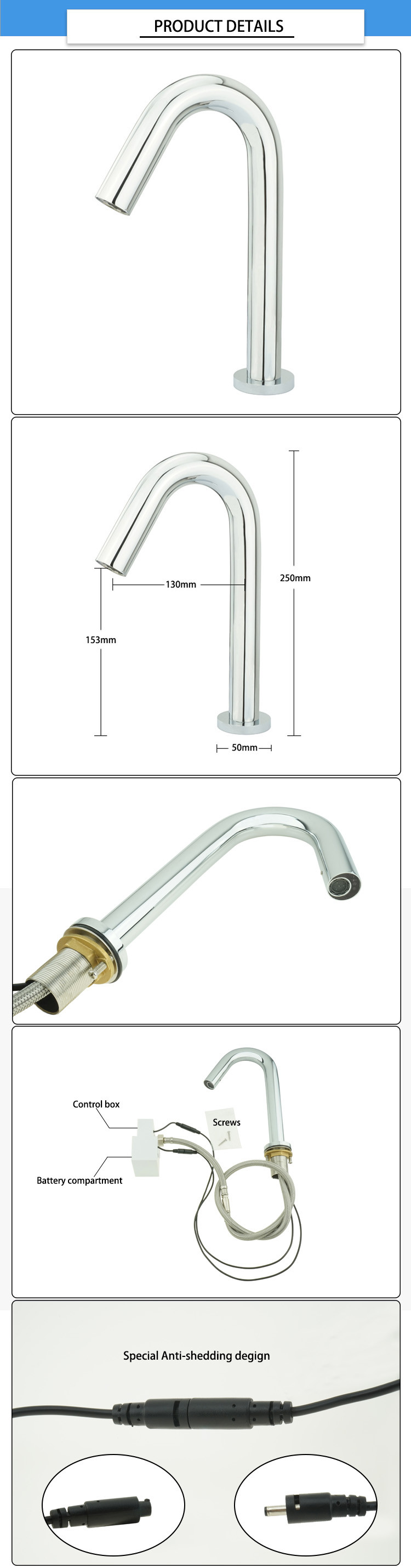 Commercial DC AC SUS304 Sensor Wash Basin Tap