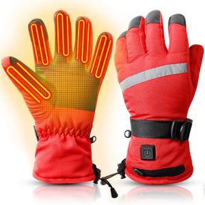 Wholesale Five Finger Battery Warming Gloves One Button Leather Material from china suppliers