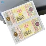 IR Anti Counterfeit Tax Stamp Duty Customized Security Paper Adhesive For