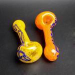 Adult Use Custom Glass Hand Pipes For Tobacco Dry Herb Grass Weed 3.9 Inch