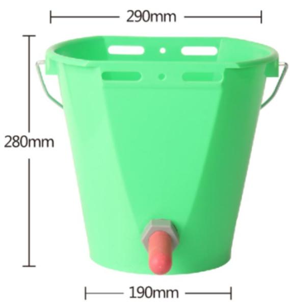 Clearance - Calf bucket Feeder Euro style - with Nipple, Valve, and hanging